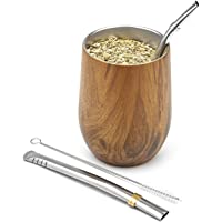 Los mejores  - BALIBETOV Set Mate Argentino para Yerba Mate - Kit Mate de Vaso para Mate Pared Doble de Acero Inoxidable 18-8 - Incluye…